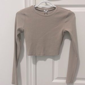 Garage plain brown/nude full sleeves tee